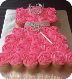 Princess Dress Cupcake Cake