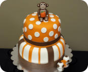 Fall Monkey Baby Shower Cake