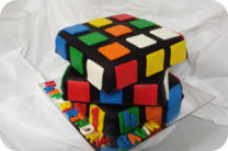 Rubik's Cube Birthday Cake