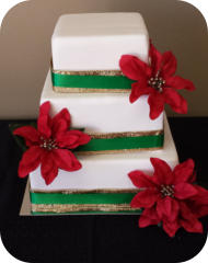 2 Tier  Christmas Poinsettia Cake